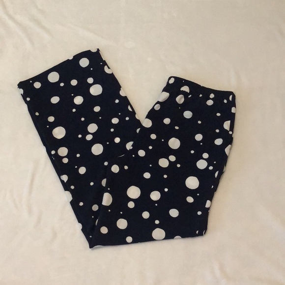 AFANI Navy with White Polka Dots Wide Leg Slacks Women's Size 6 Boho Casual - Picture 3 of 6